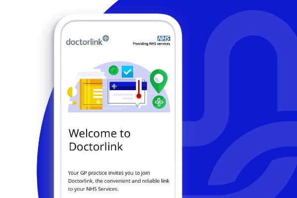 Image of DoctorLink app on a phone